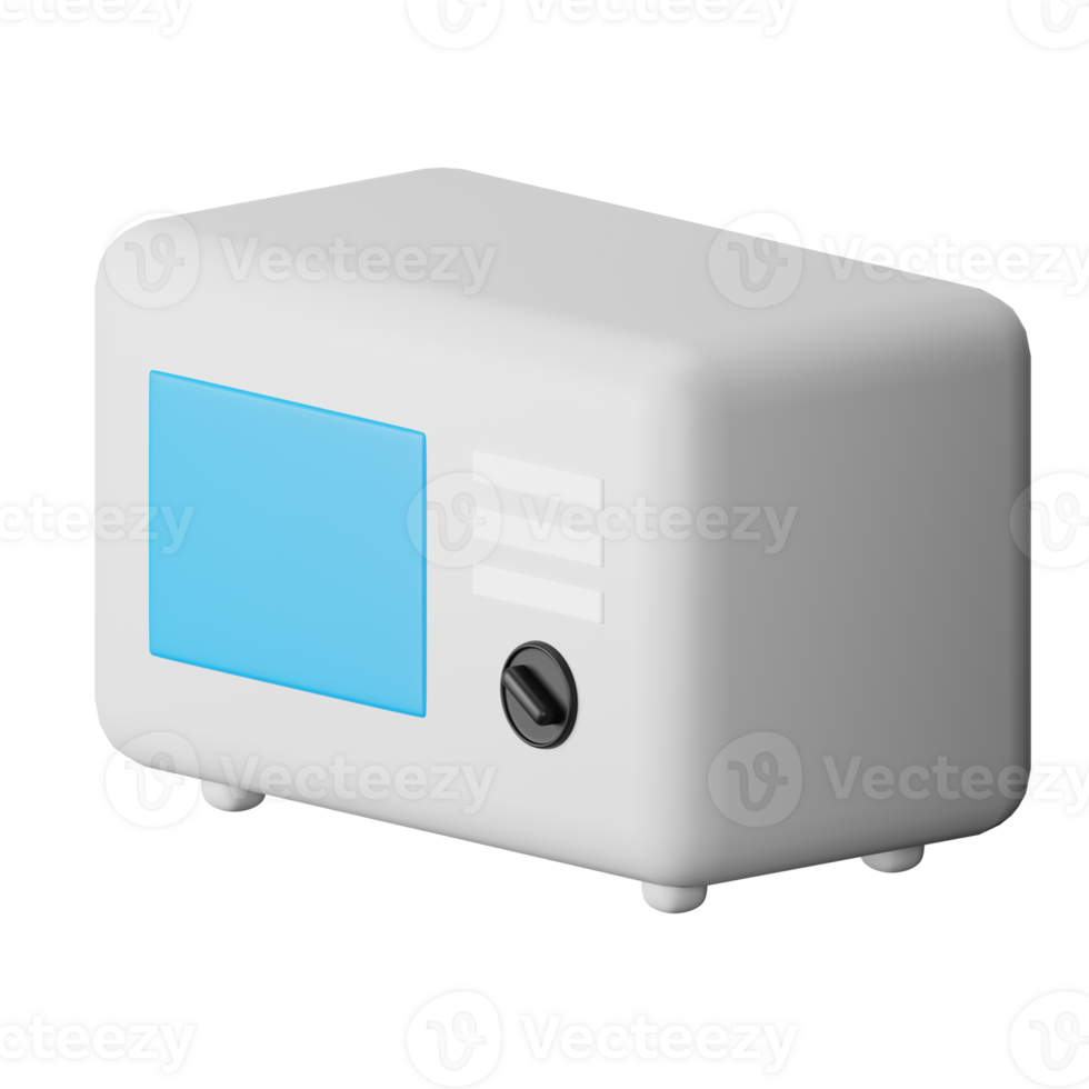 3d icon microwave isolated on transparent background png