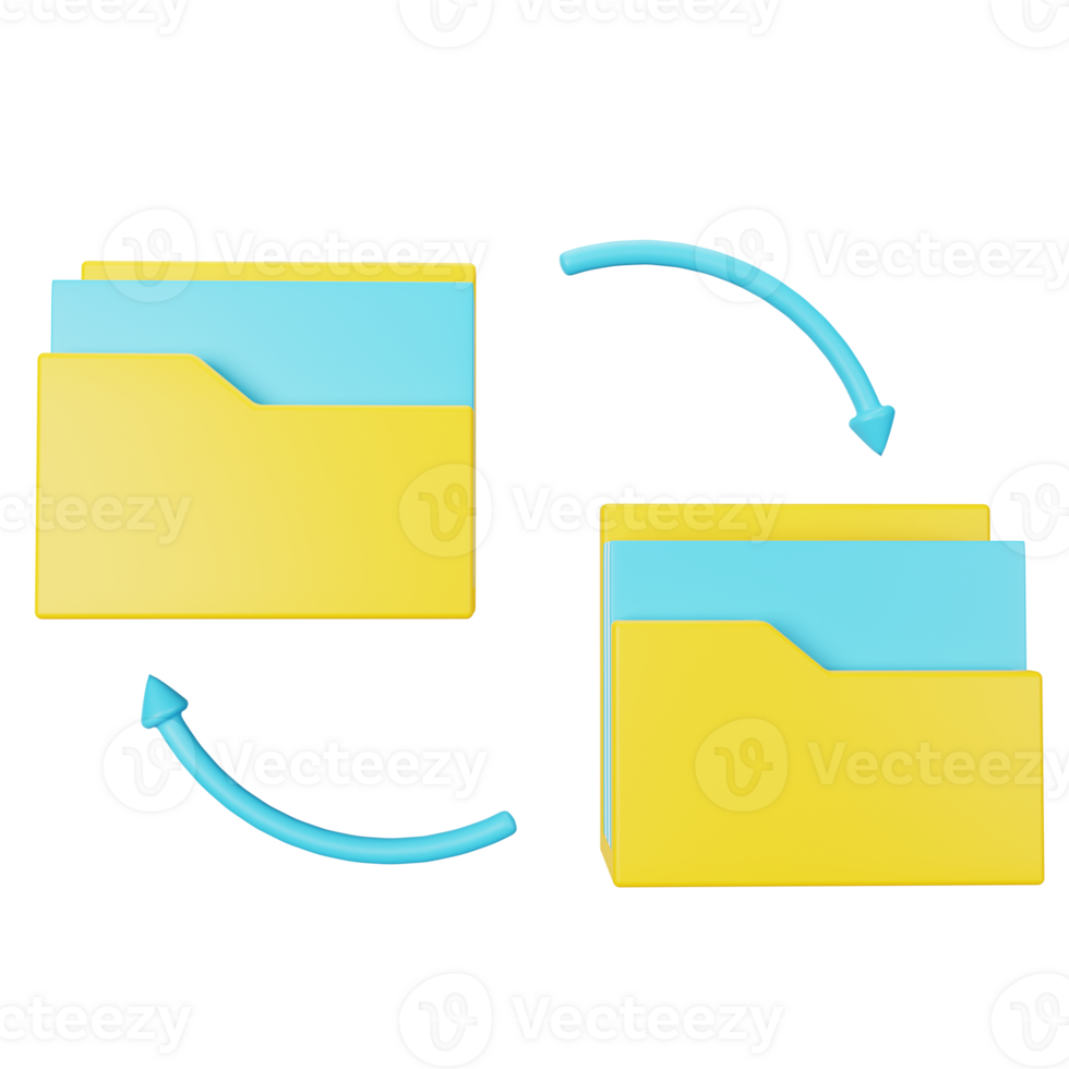3d icon data transfer isolated on transparent background png