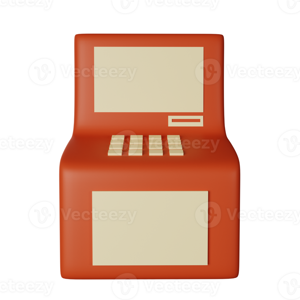 3d Symbol Geldautomat isoliert auf transparent Hintergrund png