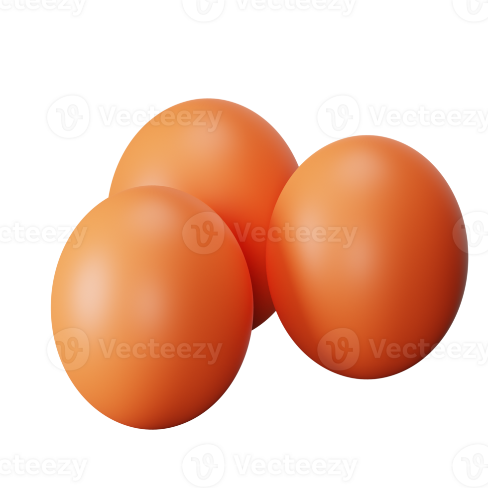 3d icon eggs isolated on transparent background png