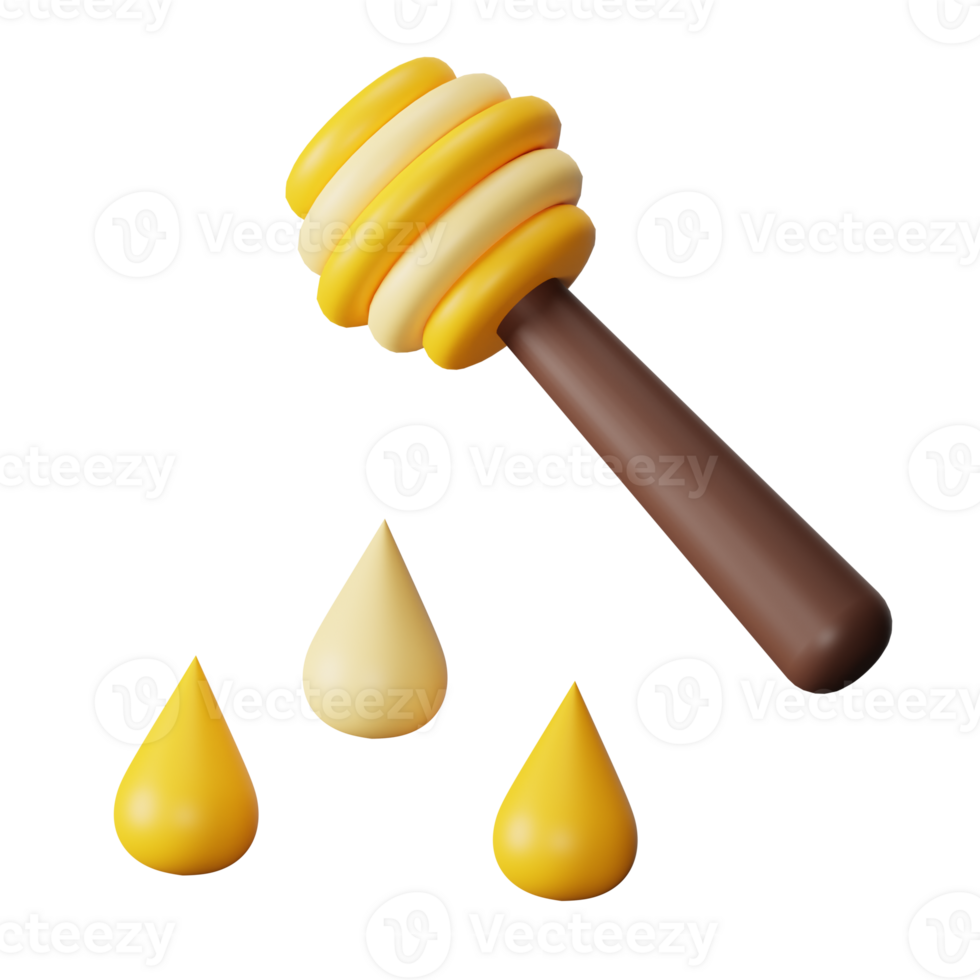 3d icon honey isolated on transparent background png