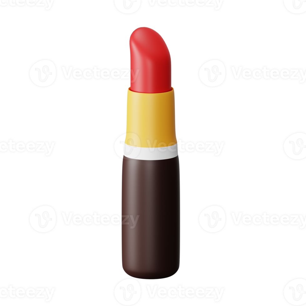 3d icon lipstick isolated on transparent background png