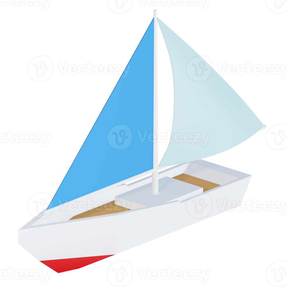 3d icône voilier isolé sur transparent Contexte png