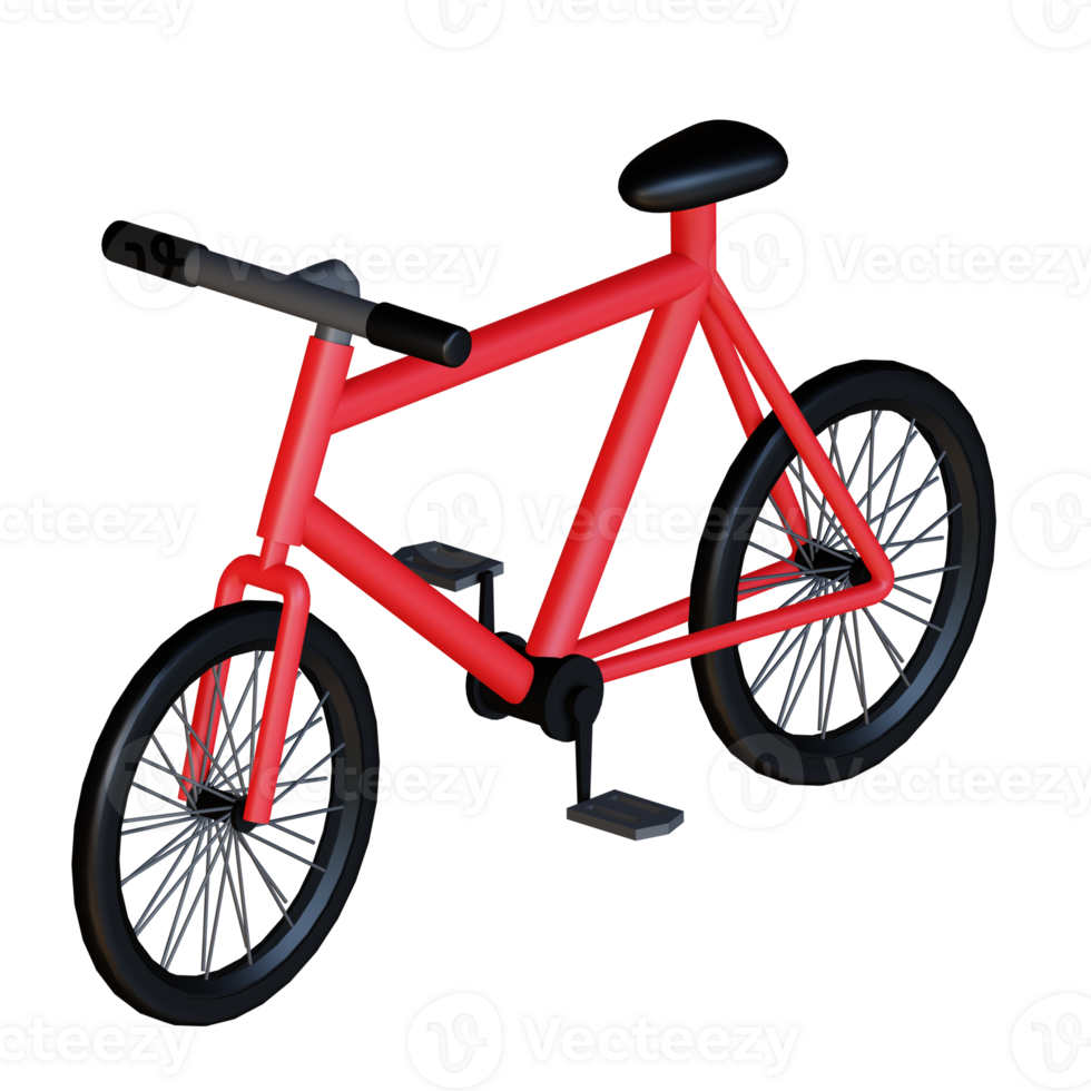 3d icono bicicleta aislado en transparente antecedentes png