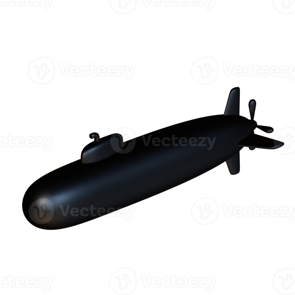 3d icono submarino aislado en transparente antecedentes png