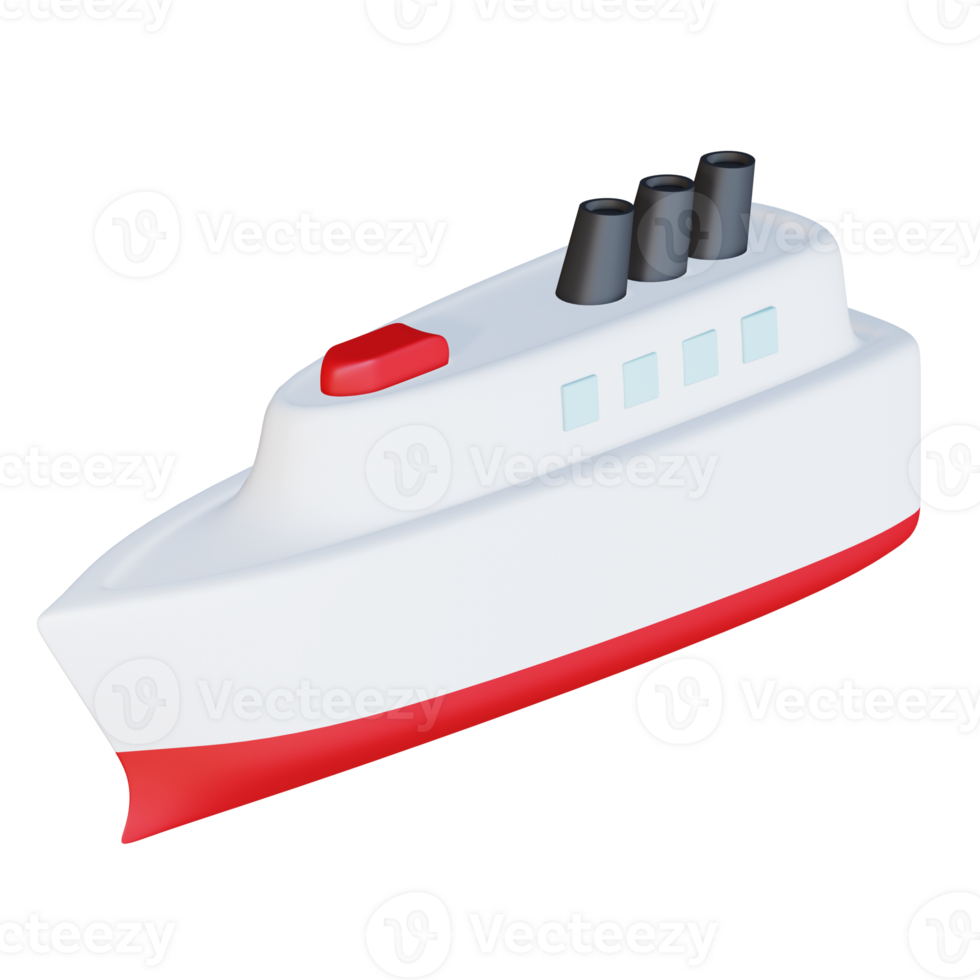3d icône navire isolé sur transparent Contexte png