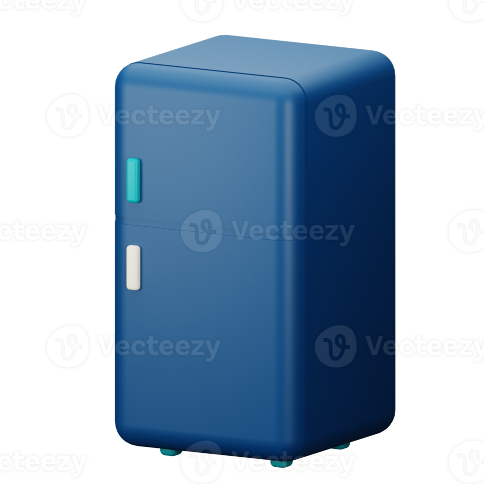 3d icon refrigerator isolated on transparent background png