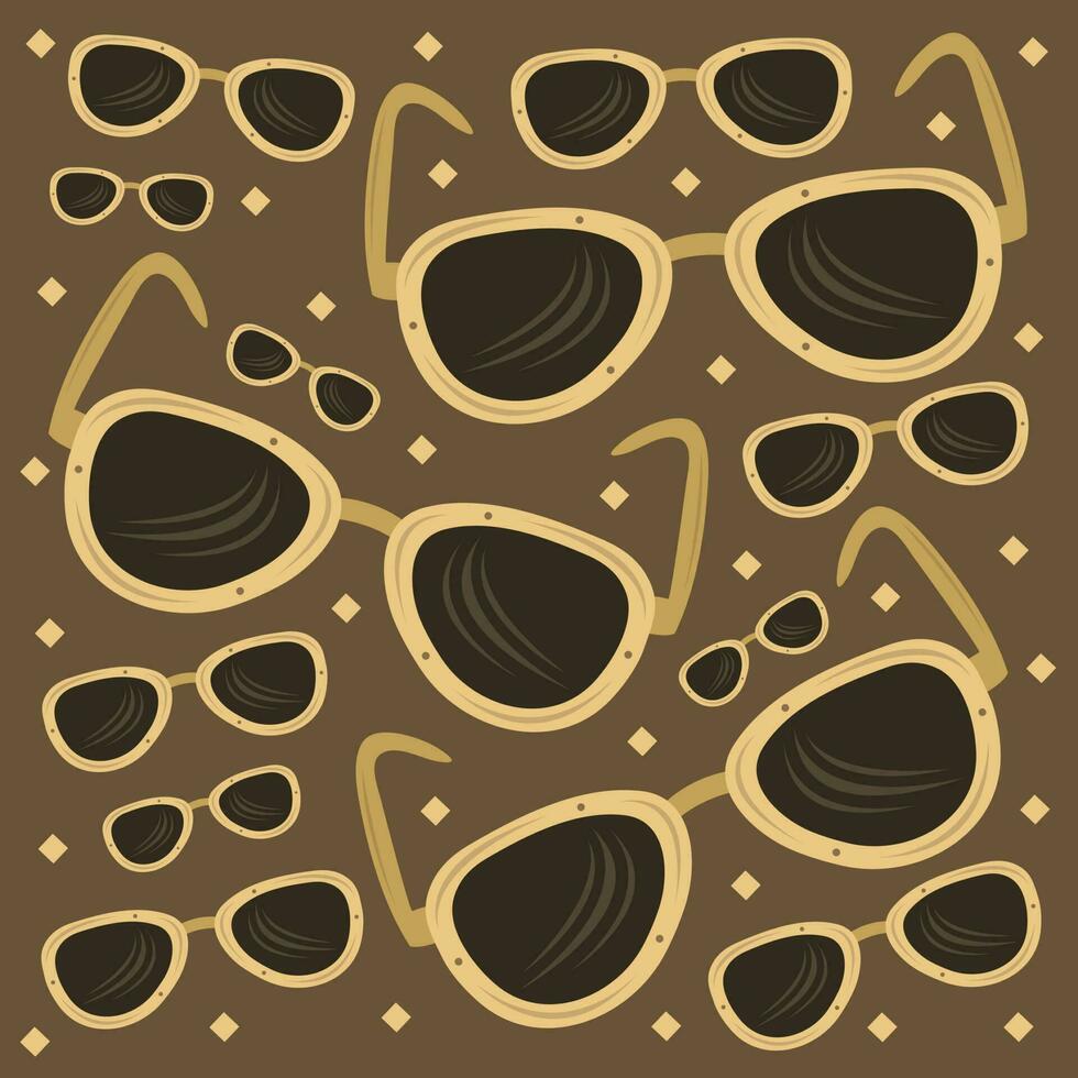 Golden beach sunglasses vector illustration for graphic design and decorative element