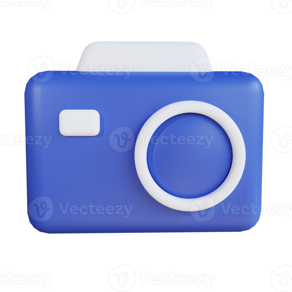 3d icon camera isolated on transparent background png