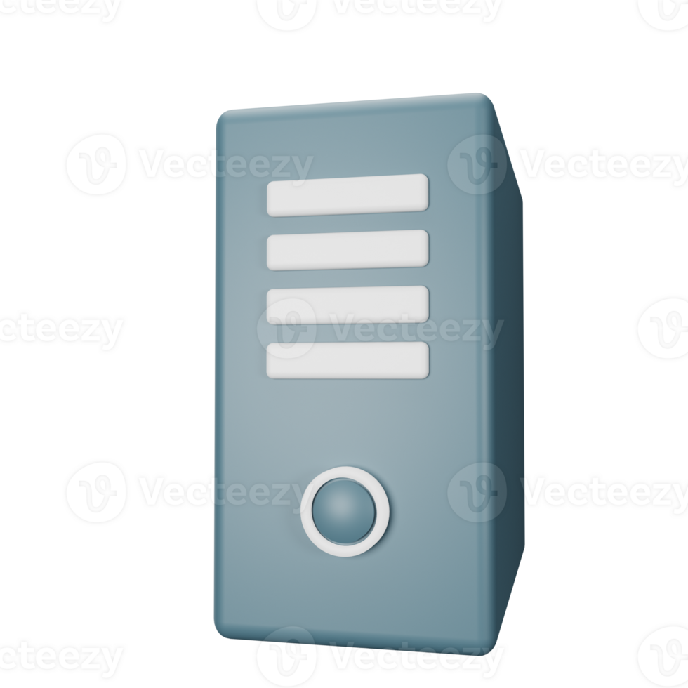 3d icona processore Torre isolato su trasparente sfondo png
