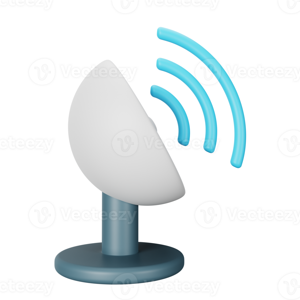 3d icône Satellite plat isolé sur transparent Contexte png