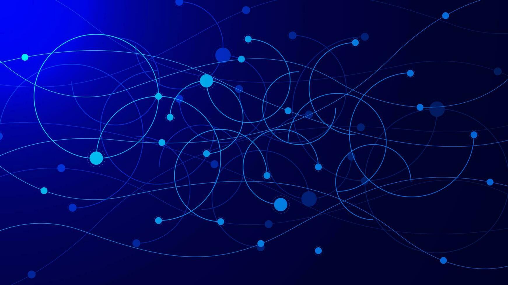 Connected dots and lines for networking, global communication technology concept. Abstract geometric background design. Vector illustration.