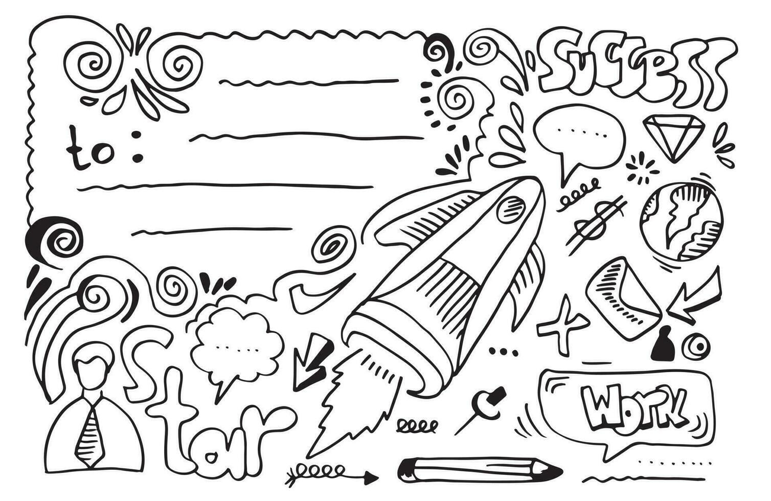 Hand drawn creative art doodle design concept, business concept illustration and it can also be for greeting card. vector