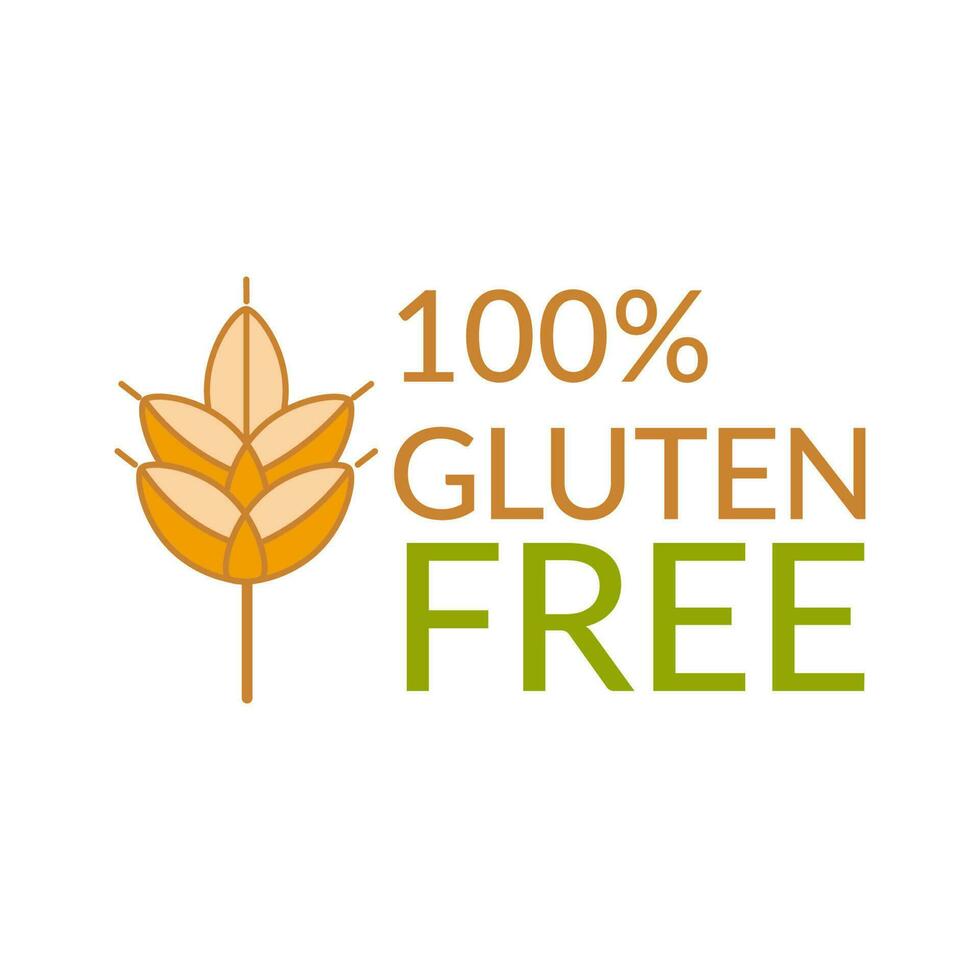 Gluten free labels for design food package. Grain symbol. Vector illustration.