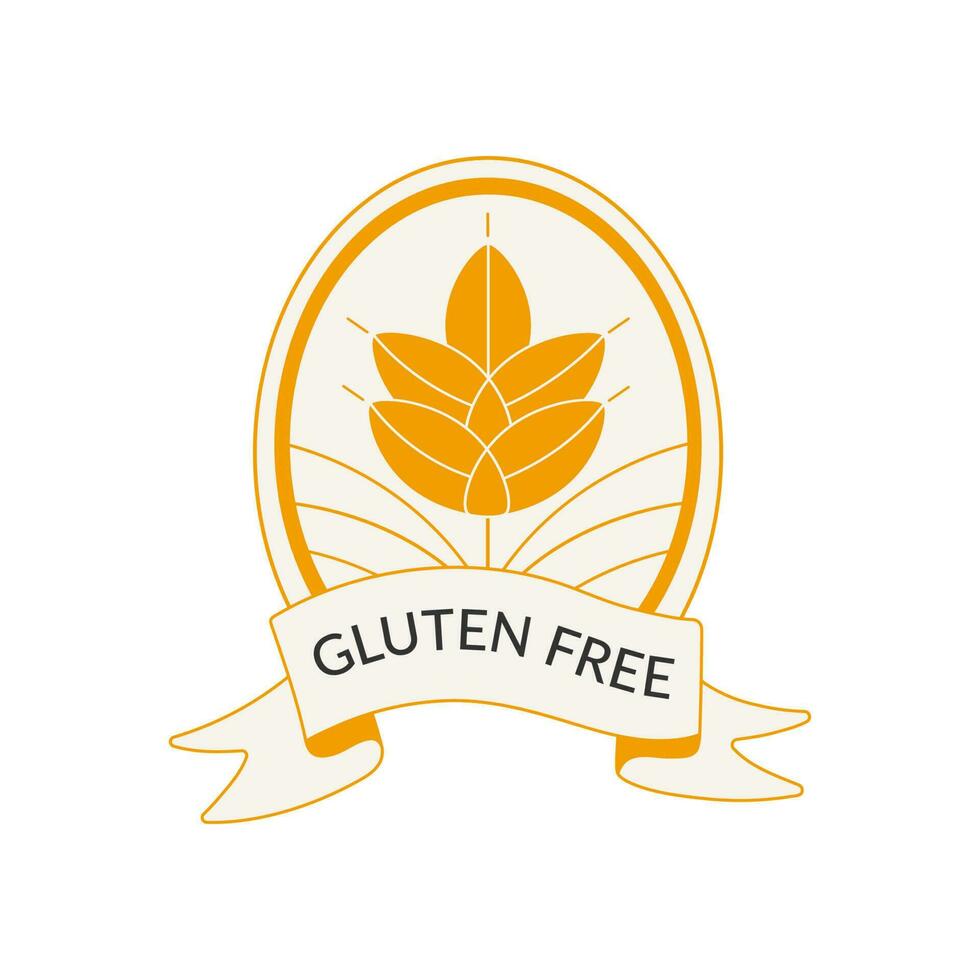 Gluten free labels. Grain symbol. Vector illustration.