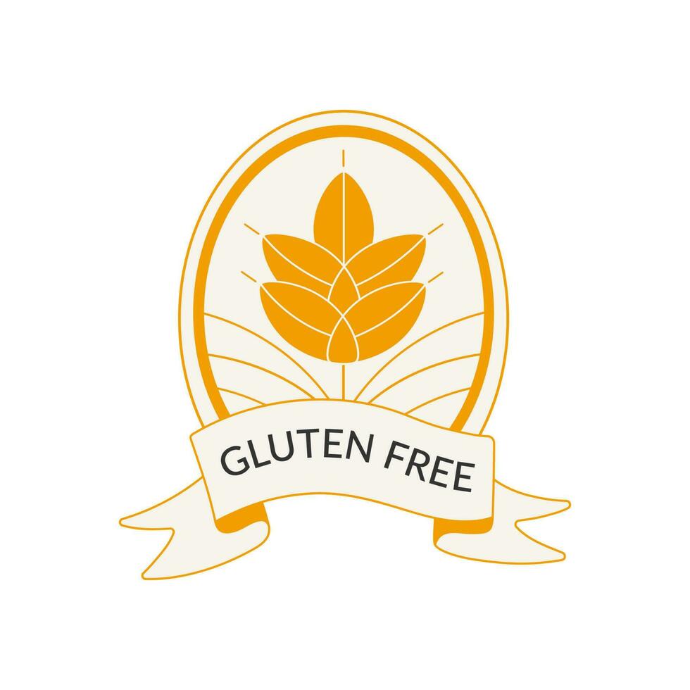 gluten gratis etiquetas. grano símbolo. vector ilustración.