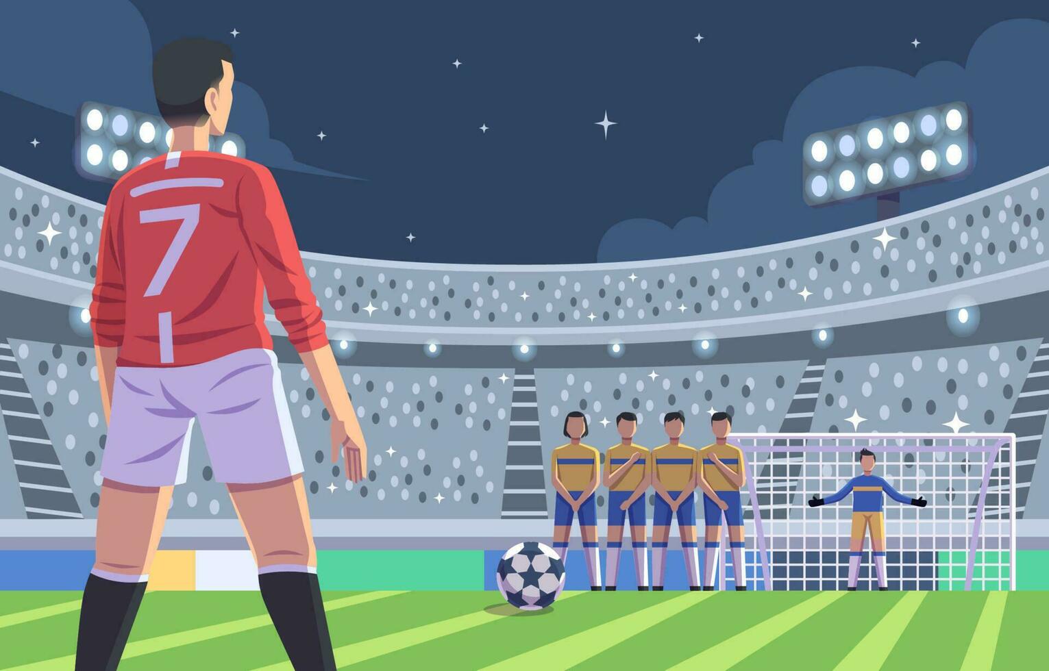 Cristiano Ronaldo Taking Free Kick vector