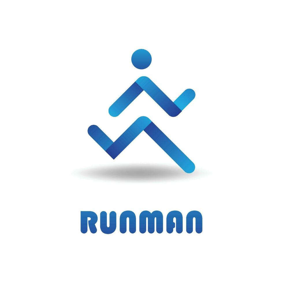 Running Man silhouette Logo, Marathon logo template, running club or sports club with slogan template vector