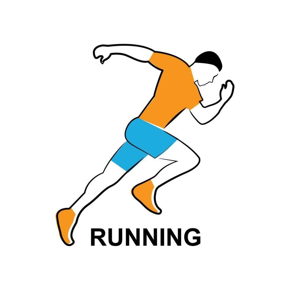 Running Man silhouette Logo, Marathon logo template, running club or sports club with slogan template vector