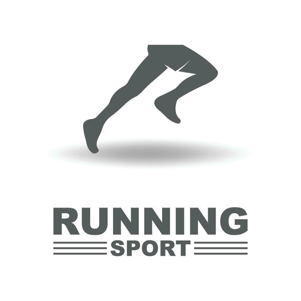 Running Man silhouette Logo, Marathon logo template, running club or sports club with slogan template vector