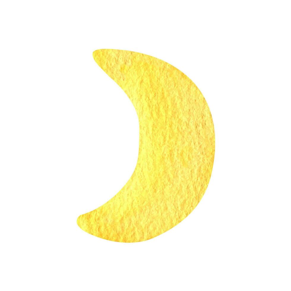 amarillo creciente Luna clipart. mano dibujado acuarela ilustración vector
