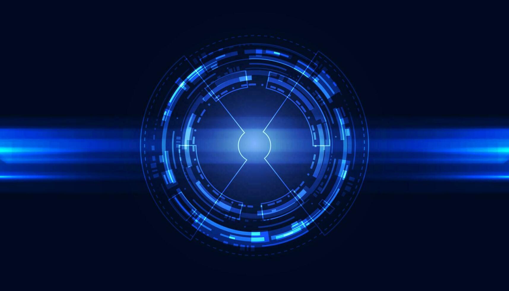 Abstract Circle Digital Circuit Concept Light Circle Network Connection Blue Digital Background Futuristic Modern. vector
