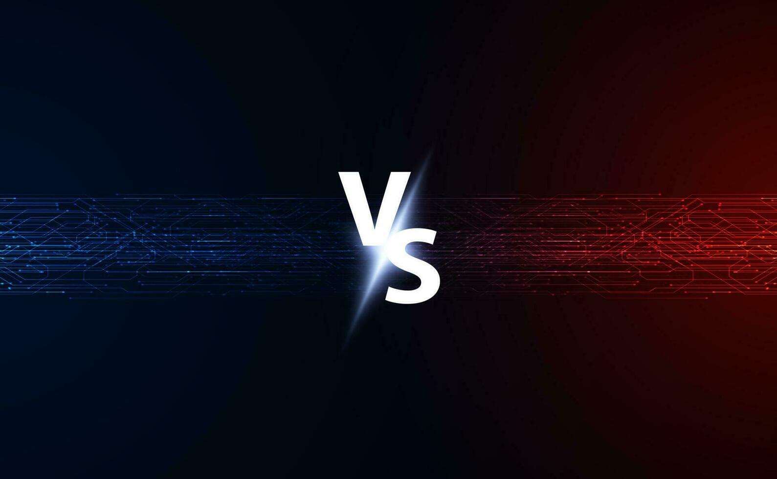 Concept VS Comparison between two sides template red and blue vector