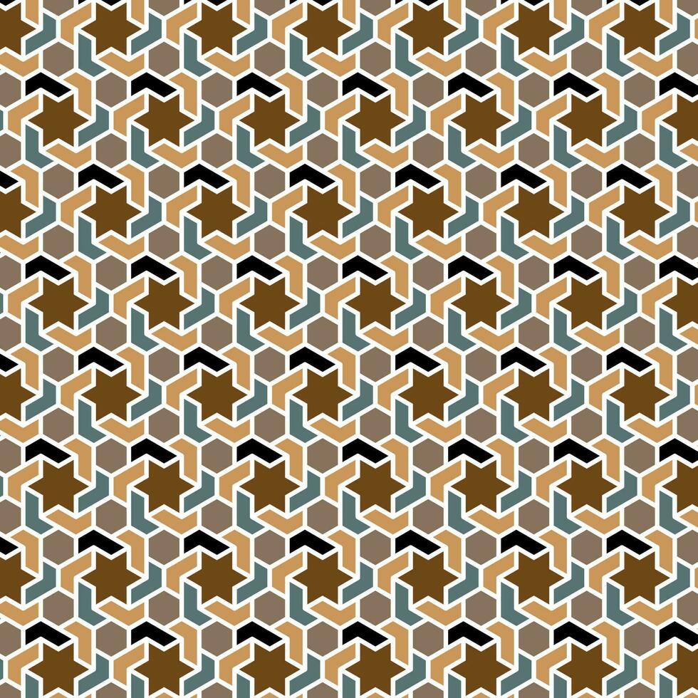 Colored moroccan motif arabic Geometric Pattern background use for print and design vector