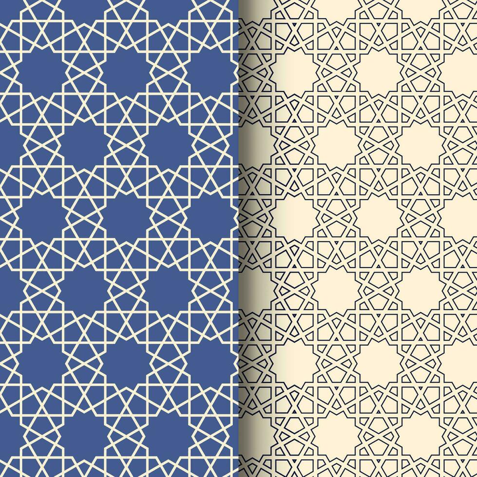 Seamless Authentic Arabic islamic geometric pattern with stats shape vector