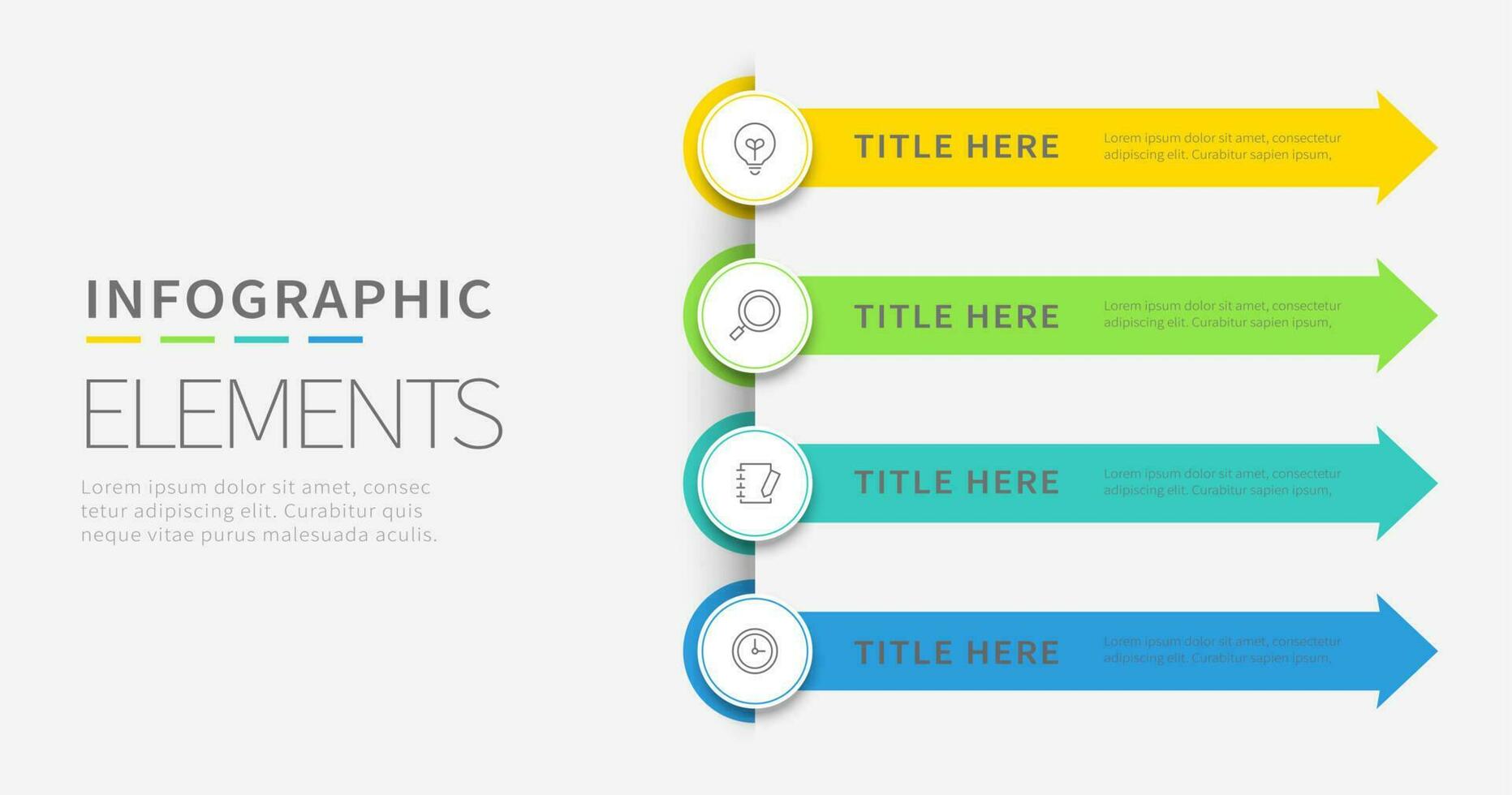 sencillo infografía diseño modelo con cuatro flecha opciones vector