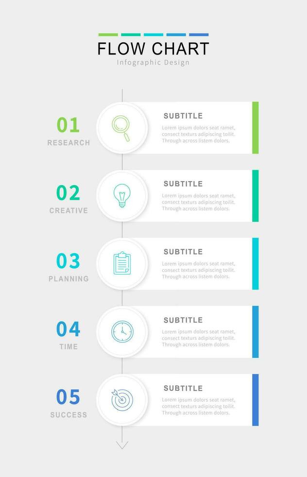 Simple business flow chart infographic design tempalte for office presentation with icons vector
