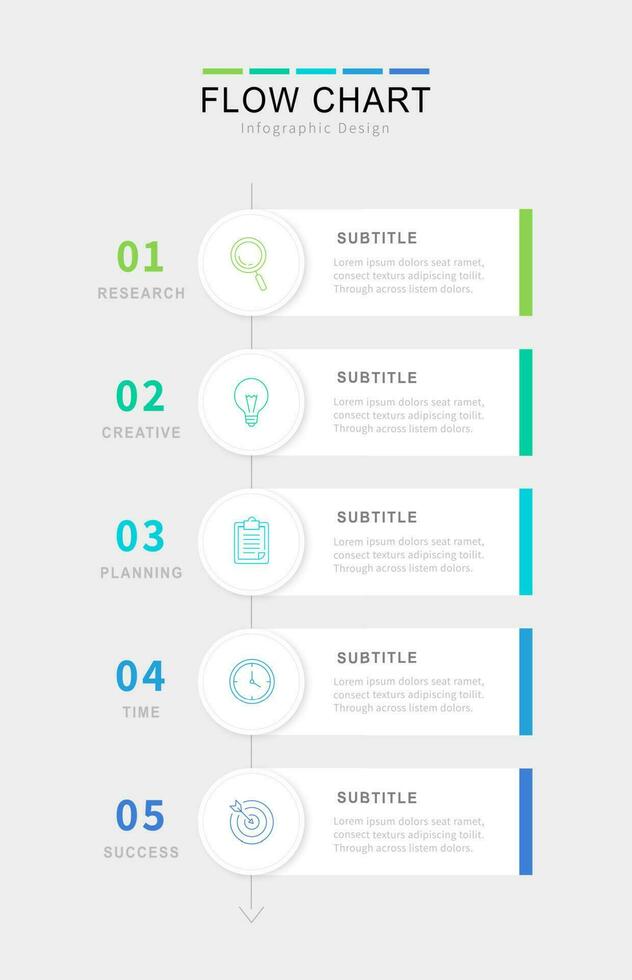 sencillo negocio fluir gráfico infografía diseño tempalte para oficina presentación con íconos vector