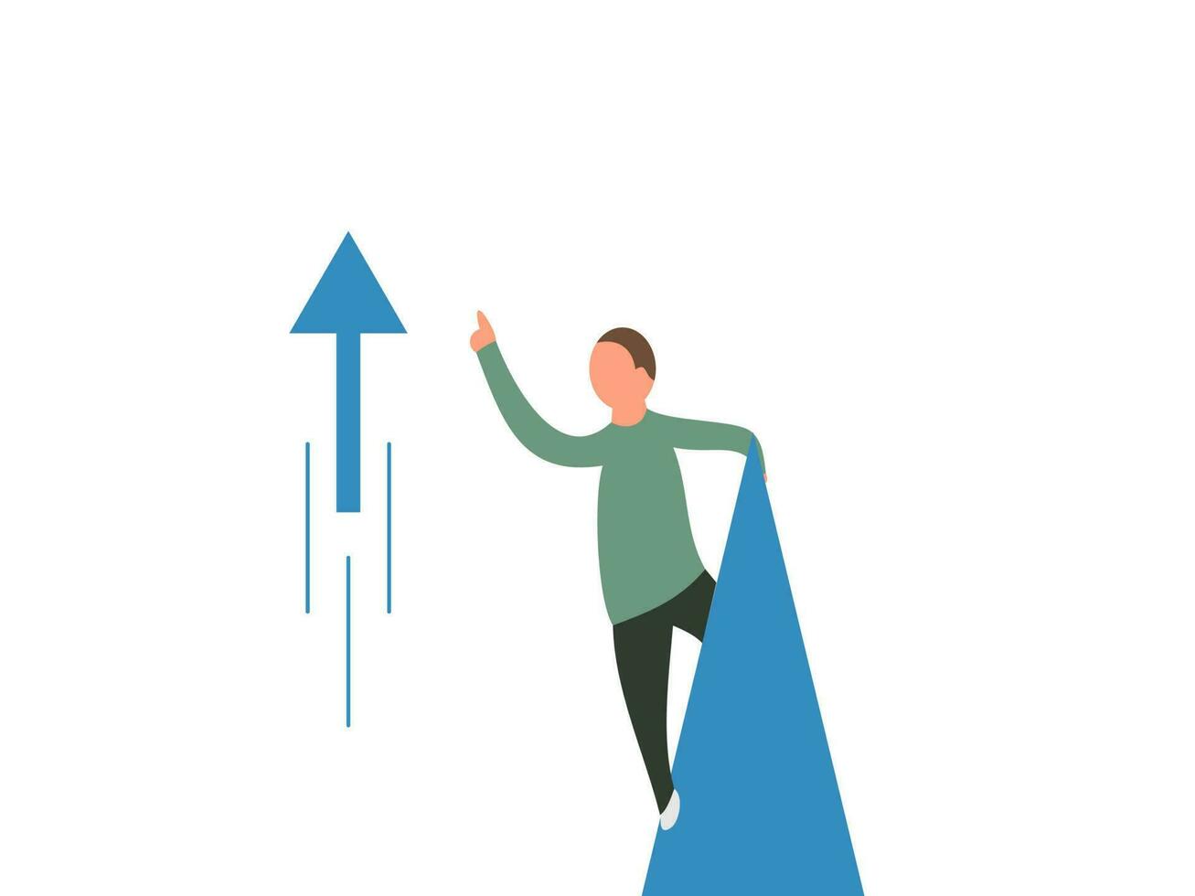 career peak flat design vector illustration