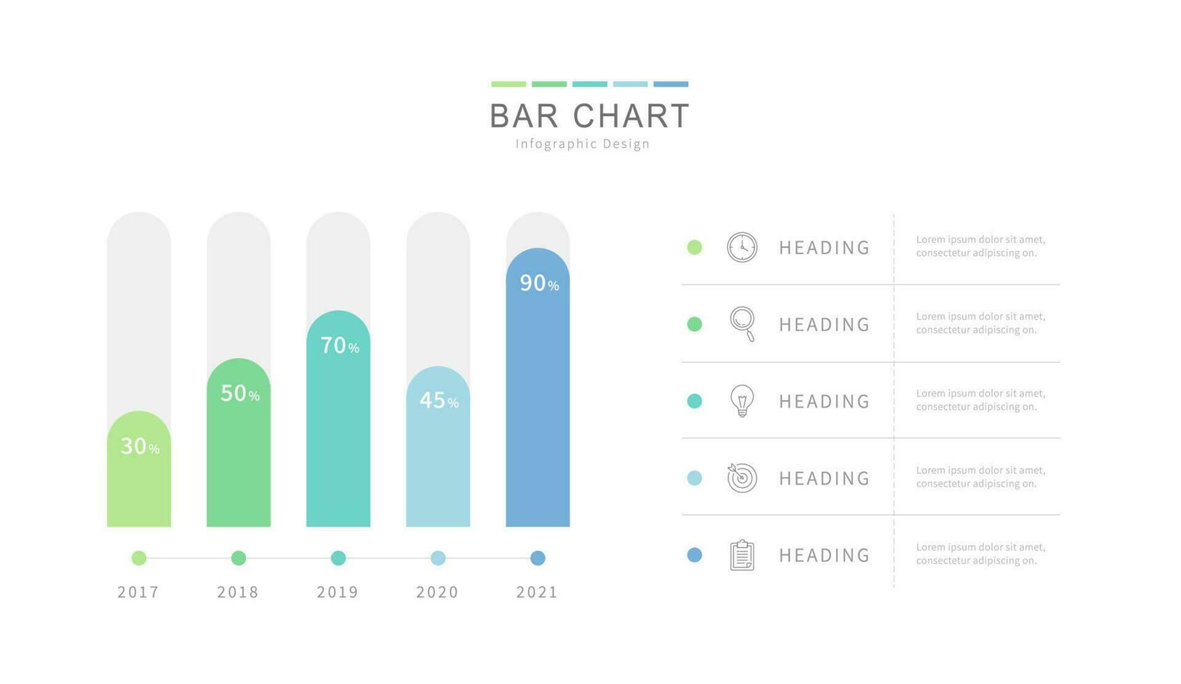 vistoso bar gráfico infografía modelo con diseño elementos y íconos vector