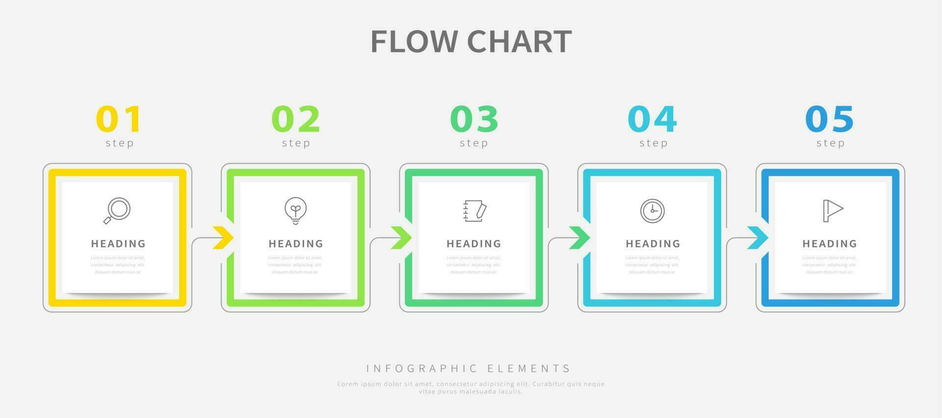 Simple infographic template design with five banner options vector