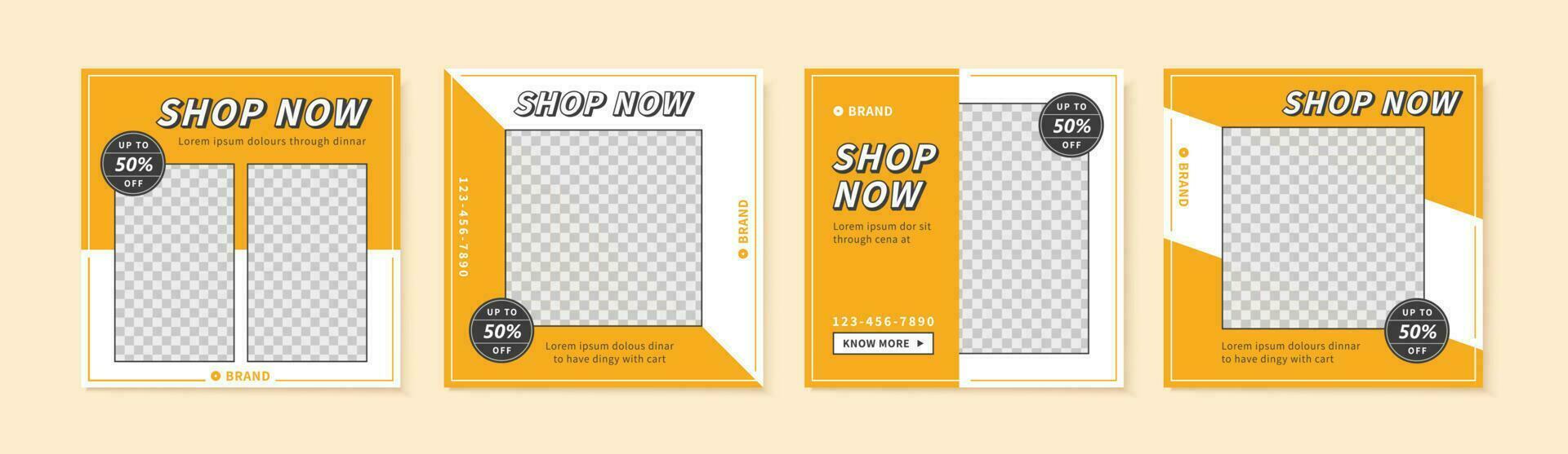 Retro style social media template design in orange and white,showing an opposite color palettes and strong image,suitable for sales ,business promotion vector