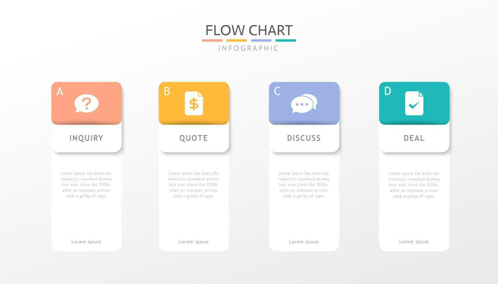 Cute flow chart infographic with colorful design vector