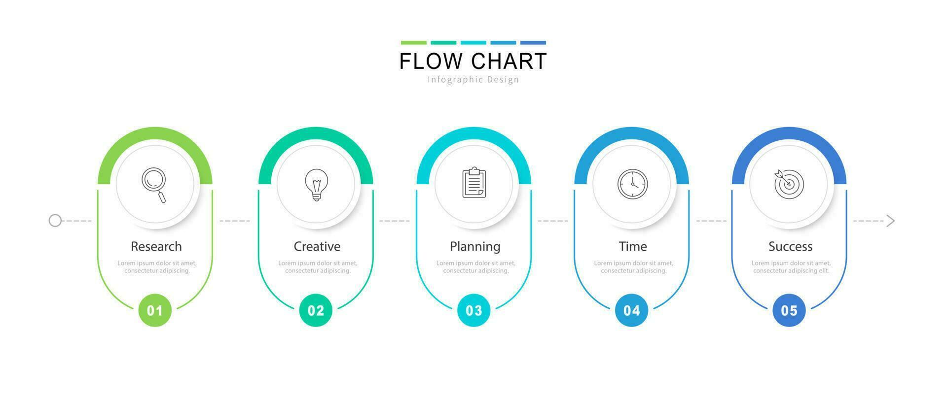 Infographic flow chart for business with five steps vector