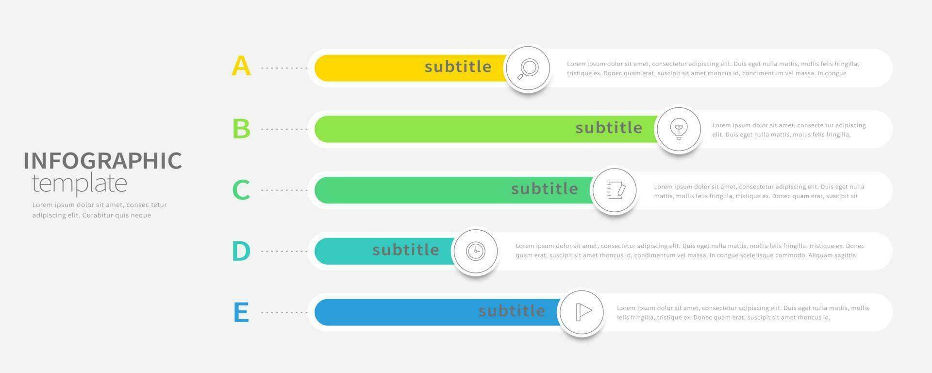 Infographic elements design templates for business vector illustration with five options