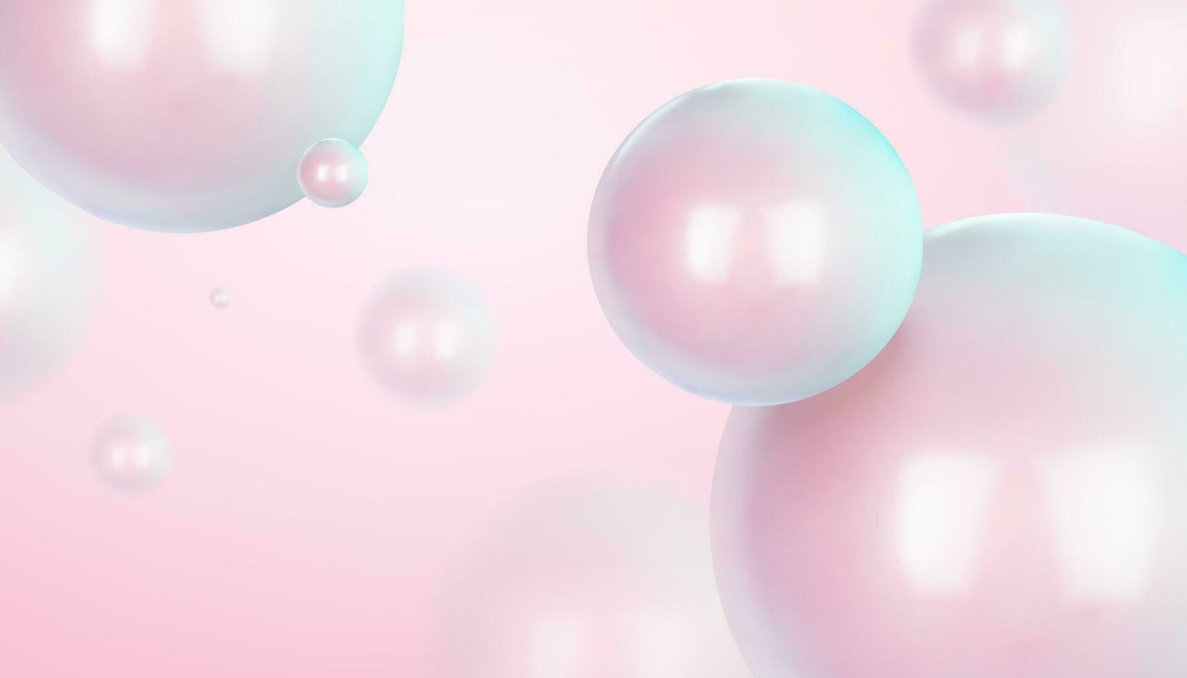 Dreamy glossy sphere floating in the air, 3d illustration vector