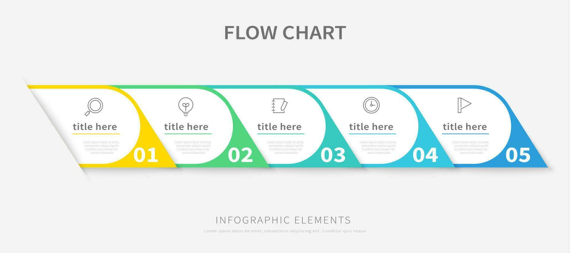 Flow chart infographic template design with colourful banners options vector