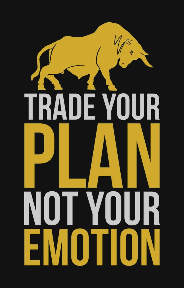 comercio tu plan no tu emoción. valores mercado cita, comercio cita. vector