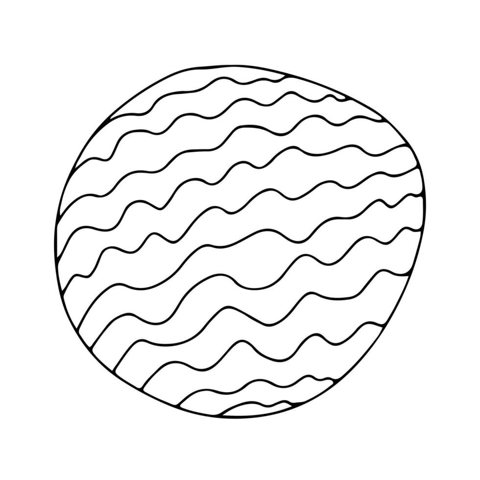 Vector moon circle in doodle style isolated