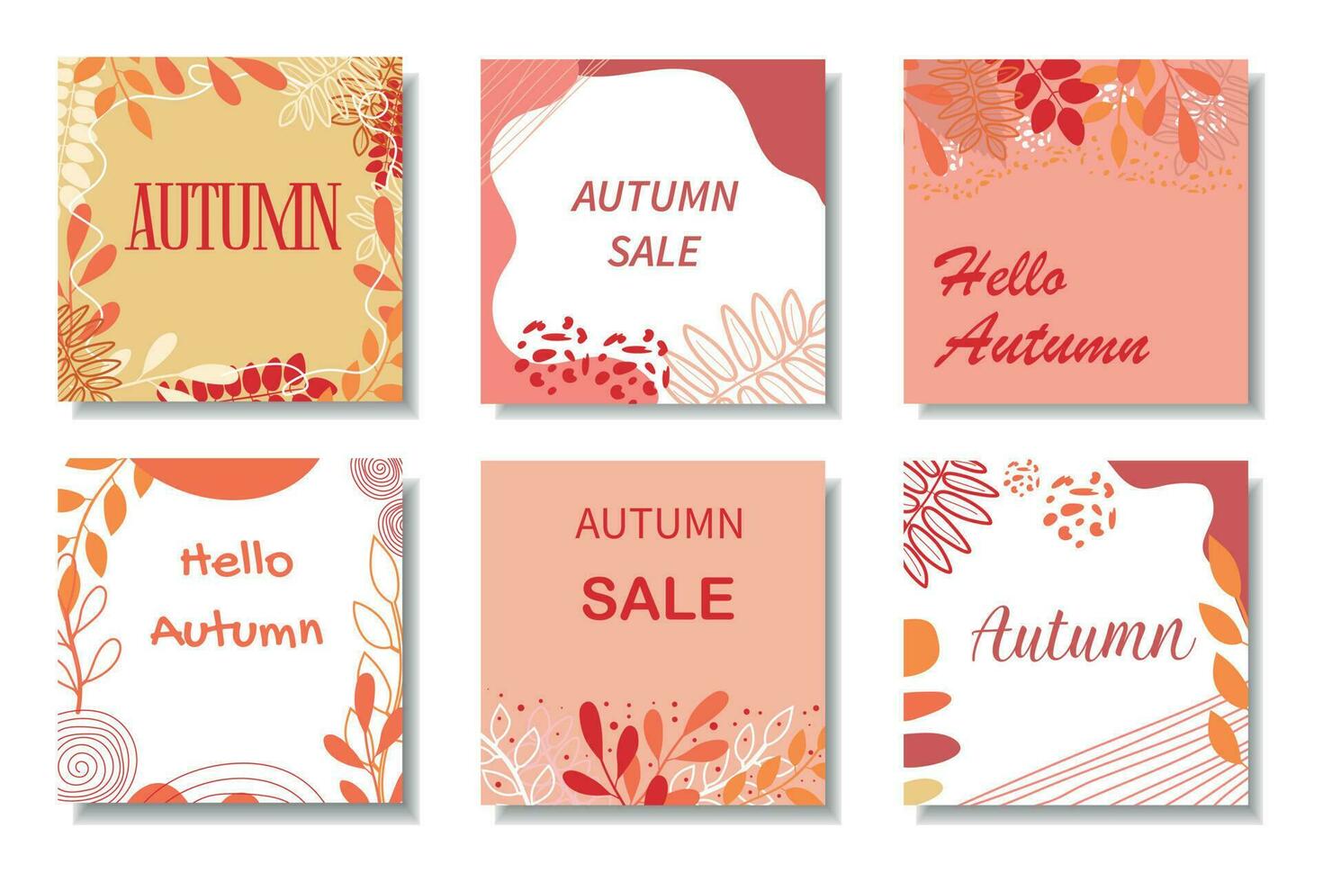 Autumn background design. Set of templates for autumn design. vector