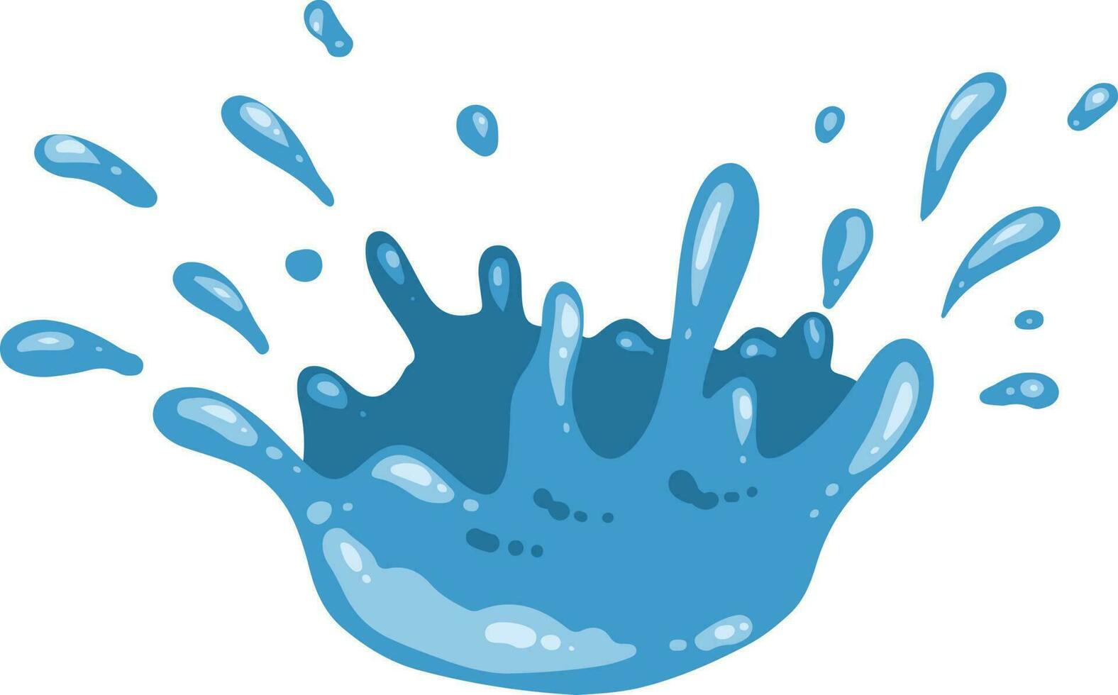 Fresh Blue Water Splash Element Illustration Set vector