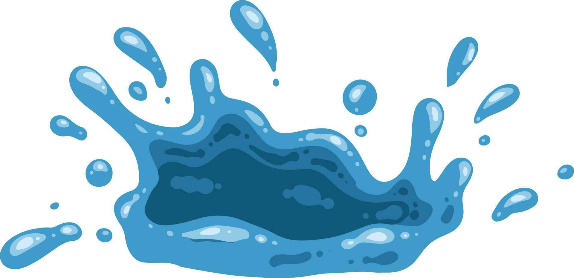 Fresco azul agua chapoteo elemento ilustración conjunto vector