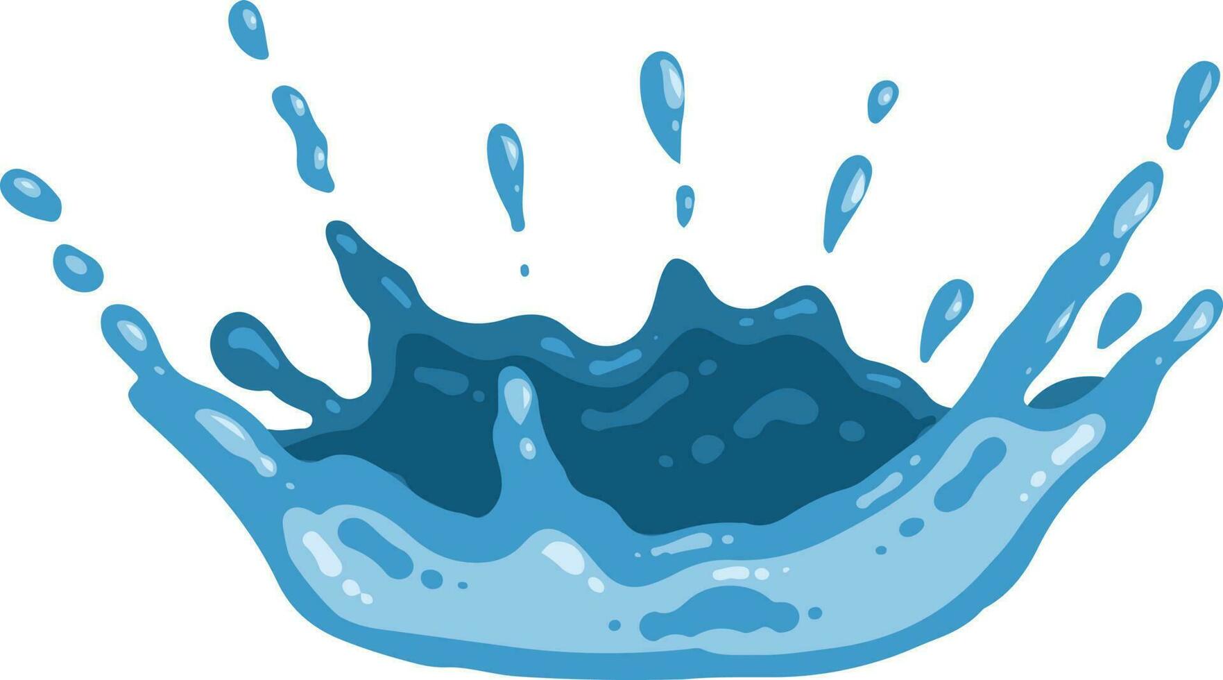 Fresh Blue Water Splash Element Illustration Set vector