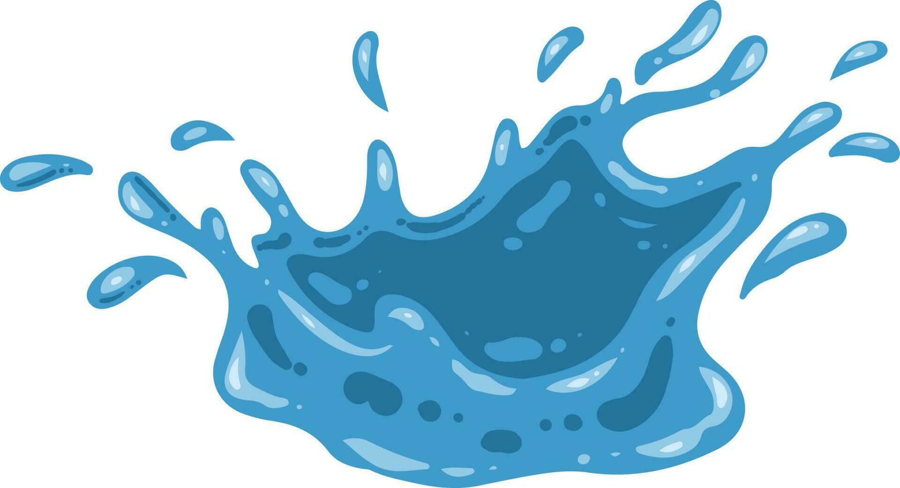 Fresh Blue Water Splash Element Illustration Set vector
