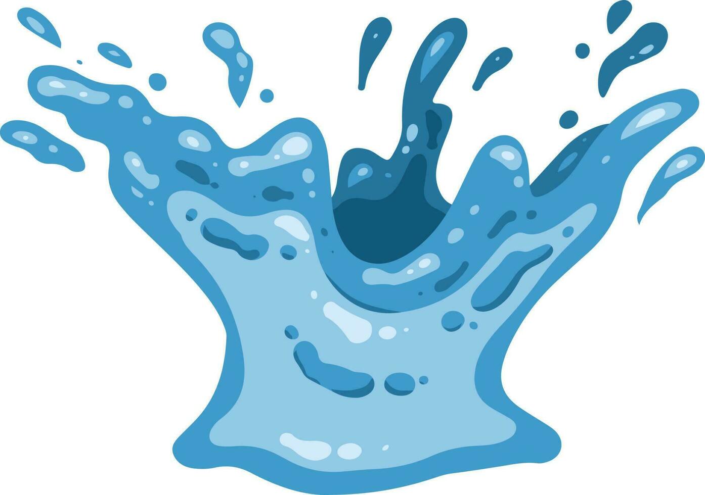 Fresco azul agua chapoteo elemento ilustración conjunto vector