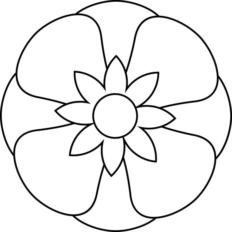 icono de contorno de flor vector